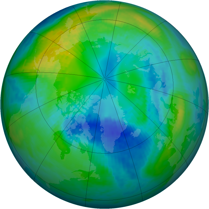 Arctic ozone map for 15 October 1980
